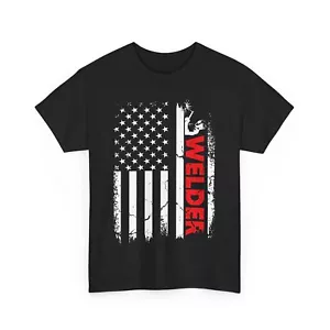 American Flag Welder T-shirt, Welding Lovers Weld Welder Vintage T-shirt - Picture 1 of 9