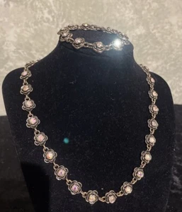 Vintage Premier Designs Primrose Aurora Borealis Bracelet &necklace 14.5-18.5Set - Picture 1 of 10
