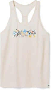 Neu mit Etikett Smartwool Merinowolle Blumenmuster Wiese Grafik Rennfahrer-Rücken Tank Top Mandel L - Bild 1 von 7