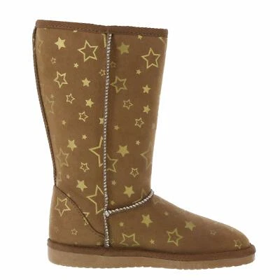 Botas de invierno Airwalk para niñas y niños pequeños Emma Stars F piel F gamuza marrón coñac Foto 1 de 4