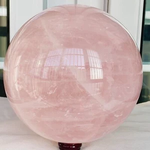 Sfera di Quarzo Rosa Naturale Sfera di Cristallo Reiki Guarigione 8920G - Foto 1 di 12