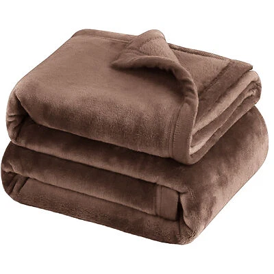 Large Plush Fleece Throw Super Soft Reversible Twin Queen Size Sofa Bed Blankets - Image 1 of 4