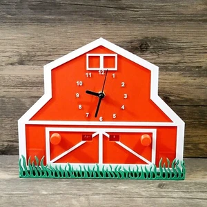 3D Printed Perpetual Calendar Clock Barn With Stand. Day Month Time Manual Dial - Picture 1 of 10