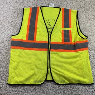 Bituminous Roadways Inc Men’s Hi Visibility Vest Yellow Zip Up XL - Image 1 of 4