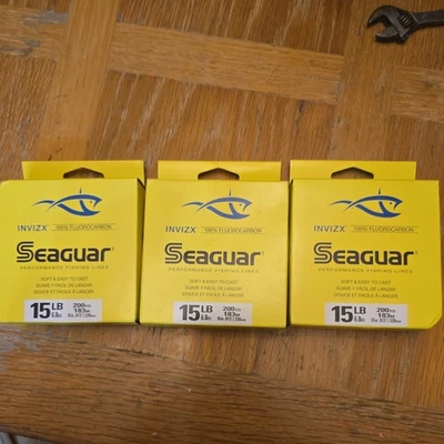 Linha de pesca Seaguar Invizx 15 lb fluorocarbono pacote com 3 - Imagem 1 de 2
