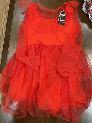 Girls Red Beetlejuice Lace Dress Large NWT - Image 1 of 2