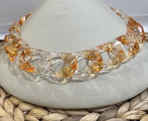 Vintage Acryl klobig orange durchscheinend Gliederkette 18 Zoll Mod Pinup Rockabilly - Bild 1 von 8
