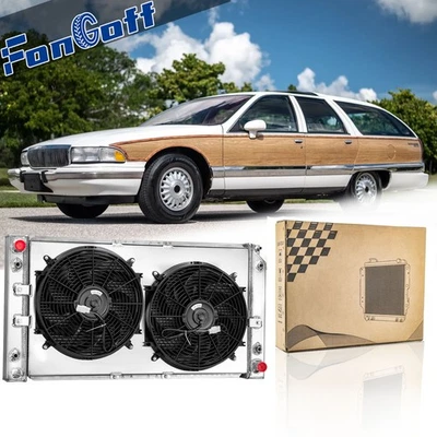 3-Row Radiator Shroud Fan For 1994-1996 Chevy Caprice Impala Buick Roadmaster - Image 1 of 4