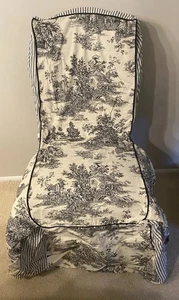 2 Waverly Gartenzimmer Esszimmer Stuhlhussen Toilette schwarz creme - Bild 1 von 13