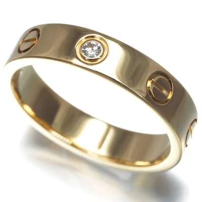 Auténtico Anillo Cartier Diamante Mini Love 1P EU50 Oro Amarillo 18K 750  Foto 1 de 4