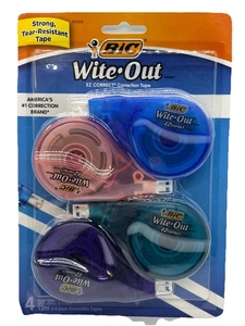 Bic Wite-Out EZ Correct Correction Tape Non-Refillable 1/6" x 400" 4/Pack - Picture 1 of 1