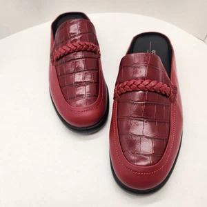 Ecco mules women's 10 red burgundy leather Sculpted LX preppy comfort new $175 - Picture 1 of 15