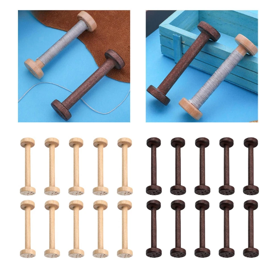 10Pcs Wooden Spools Wood Ribbon Spools Empty Spool - Image 1 of 1