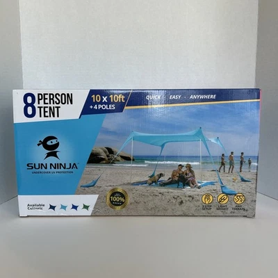Tienda de playa Sun Ninja refugio para el sol UPF50+ - toldo de arena de playa fácil de levantar Foto 1 de 4