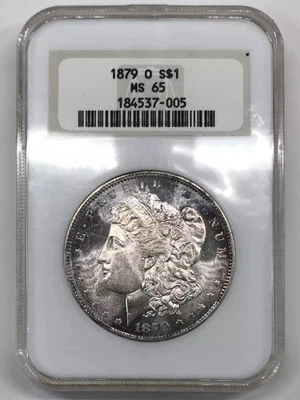 1879-O Morgan Silver Dollar NGC MS-65 - semi-prooflike - Old Fatty Holder - NICE - Image 1 of 4