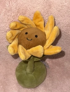 Jellycat Sunflower 9” Flowerlette Single Yellow Flower Plush Stuffed Toy NWT - Picture 1 of 7