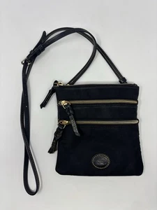 Dooney And Bourke Womens Black  Nylon Triple Zip Crossbody Preowned - Picture 1 of 11