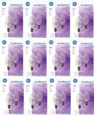 GE 48394 2 Count Auradescent 15 Watt Torpedo Flame Light Bulbs- Pack of  12 - Image 1 of 4