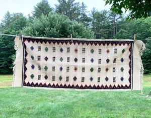 Vintage Middle East Kilim Hand Woven Rug Table Runner Wall Hanging 52 X 22 - Picture 1 of 14