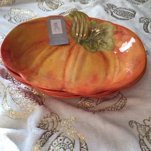 Rachel Ashwell Kürbis Melamin tiefe Schale Speiseteller Set/4 Thanksgiving - Bild 1 von 4