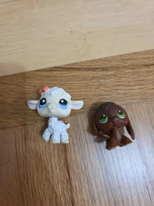 Littlest Pet Shop LPS Lamm #376 & brauner Beagle Hund #77 - Bild 1 von 4