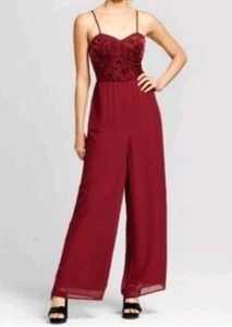 Xhilaration Tuta Pantalone Grande Stile Rosa Top Fondo Fluido Pezzo Unico - Foto 1 di 6