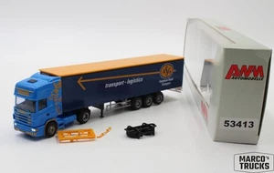 AWM Scania 124 TL Tarpaulin Semi-Trailer Truck "ASG Tom Lechen" 53413 1:87 /AW27 - Picture 1 of 1