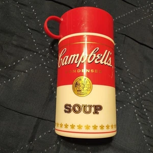 Vintage Campbell's Soup Plastic Thermos Container with Base, Lid (Bowl) & Cap - Picture 1 of 7