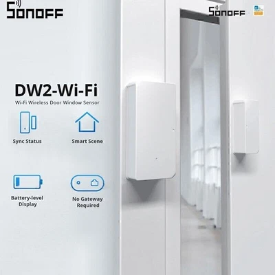 SONOFF DW2 Wifi Wireless Door Window Sensor Open/Closed Detectors e-WeLink APP - Image 1 of 4