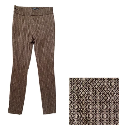 7th Ave New York & Company Metallic Gold & Black Pull On Tapered Pants Size M - Image 1 of 4