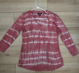 Damen rosa Batik Shirt Top von Ralph Lauren Chaps Gr. Medium/M - EUC!  - Bild 1 von 6