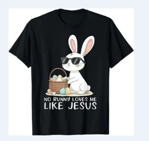 Easter No Bunny Loves Me Like Jesus Christian Kids Adult Unisex T-Shirt S-4XL - Picture 1 of 6