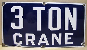 3 TON CRANE CHAS HERR MILWAUKEE 1920s Original Old Industrial Porcelain Sign Ad - Picture 1 of 14