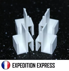 KIT 4 GUIDES PORTE COULISSANTE G/D HAUTS BLANC RAIL PLACARD FORM/OPTIMUM EP.10mm - Zdjęcie 1 z 12