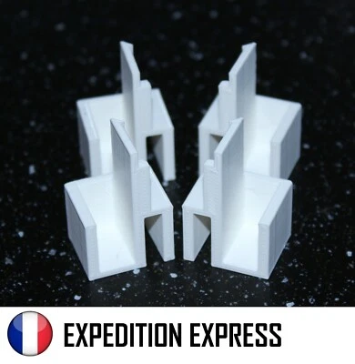 KIT 4 GUIDES PORTE COULISSANTE G/D HAUTS BLANC RAIL PLACARD FORM/OPTIMUM EP.10mm - Bild 1 von 4