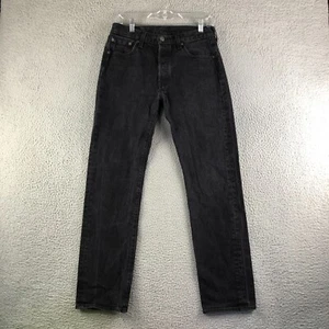 Levis 501xx Button Fly Straight Leg Jeans Herren 30x30 (Etikett 30x32) schwarz Denim - Bild 1 von 13