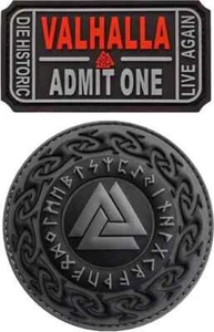 Boleto Odin Viking Valknut al Valhalla Admite un parche de PVC | GANCHO DE 2 PIEZAS 3,0" - Imagen 1 de 1