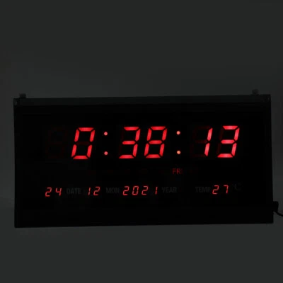 (Prise US)Horloge Murale Digitale LED électrique Moderne Calendrier Date Salo - Photo 1/4