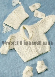 Knitting Pattern. Baby Toddler Coat Cardigan Booties Mittens Hat - Picture 1 of 1