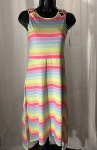 Children’s Place Neon Stripped Maxi-Hi-Low Dress Large 10/12 Brand New With Tags - Picture 1 of 5
