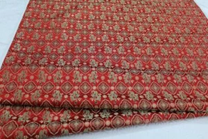 Faux Silk Brocade (Dragon Checked) Jacquard Damask Kimono Fabric Material*BC4 - Picture 1 of 15