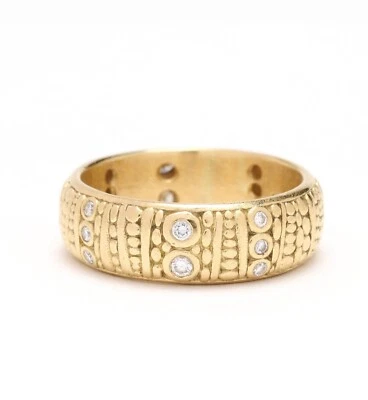 ALEX SEPKUS DESIGNER 18K 黄金钻石戒指/戒指,尺寸 7.5。 10.2 克 — 第 1/4 张图片