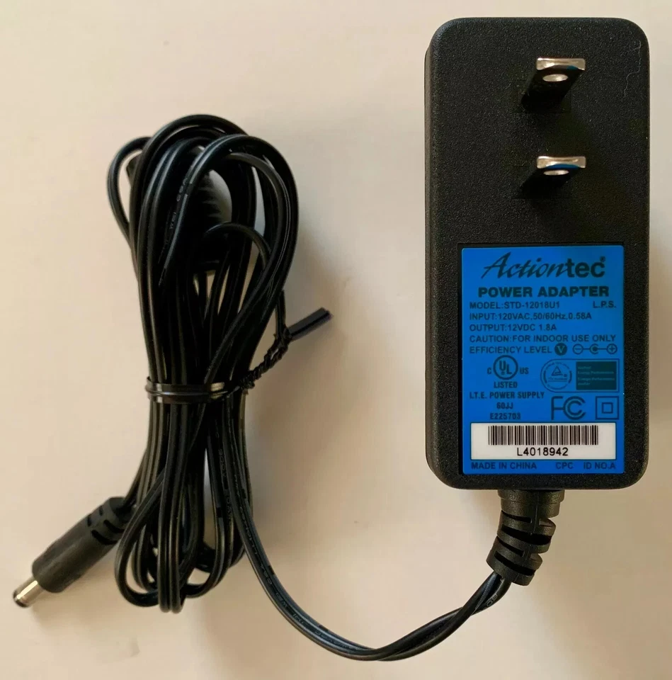 Actiontec Power Supply Adapter Replace STD-12018U1 for MI424-WR rev I /12VDC
