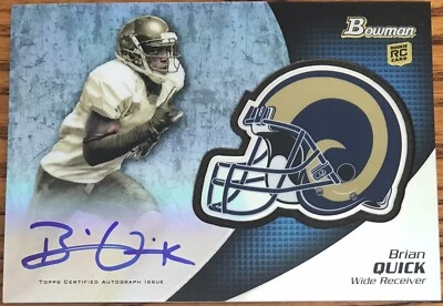 2012 Bowman Rookie Team Helmet Autographs Brian Quick BCRA-BQ St.Louis Rams - Image 1 of 2