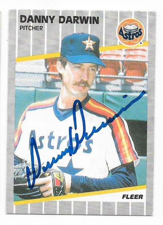 DANNY DARWIN 1989 FLEER AUTOGRAPHED SIGNED # 354 HOUSTON ASTROS