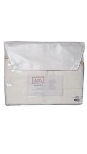 Sferra Casa Blanca Anello Queen Flat Sheet White Gold Embroidered Italy New - Picture 1 of 6