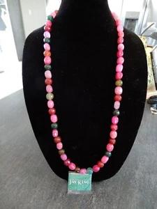 Vintage Eichelhäher König rosa Edelstein Southwestern Stil lange Halskette 36" x 11 mm - Bild 1 von 11