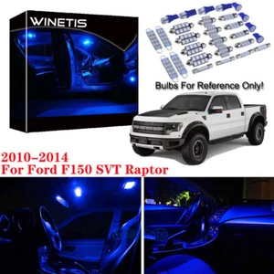 10000K Blue LED Lights Interior Package Kit For 2010-2014 Ford F150 SVT Raptor - Picture 1 of 12