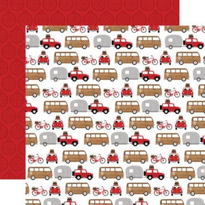 2 hojas de papel Echo Park LET'S GO WHYERE 12x12 cartulina - viaje por carretera - Imagen 1 de 1