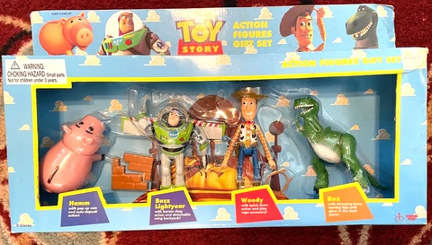 Disney Original Toy Story Action Figures Gift Set - Hamm, Buzz, Woody, Rex 1995 Cover